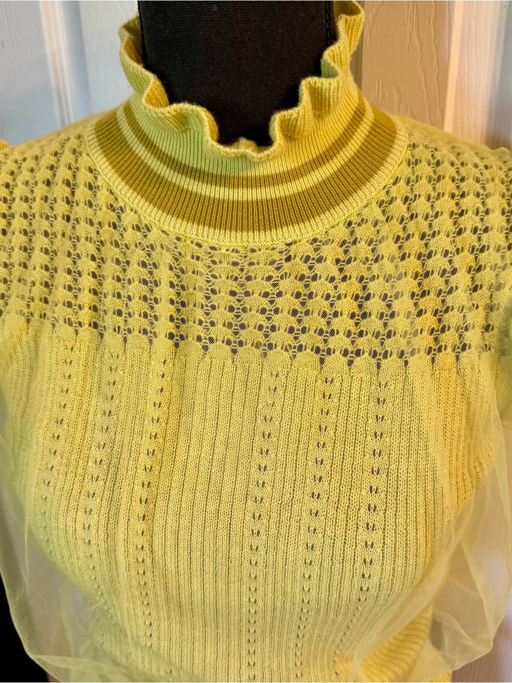 Snidel sweater top with tulle overlay - Picture 6 of 8